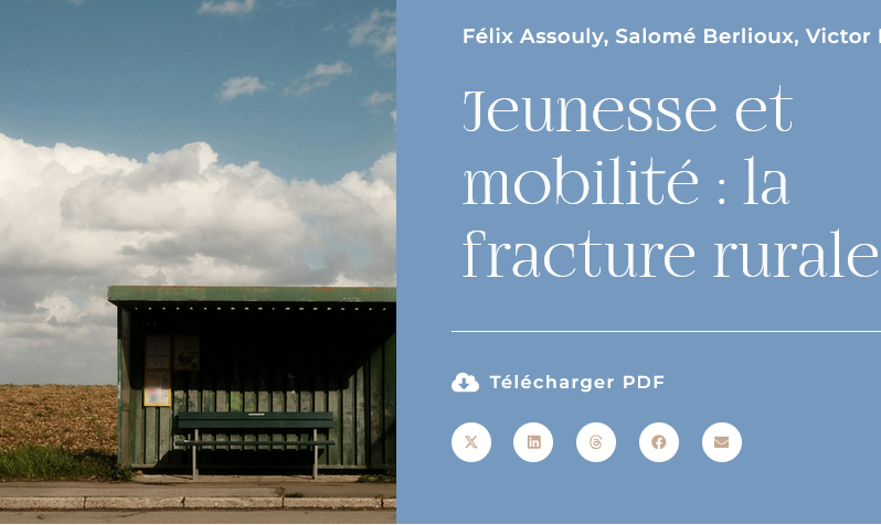 « Jeunesse et mobilité : la fracture rurale »