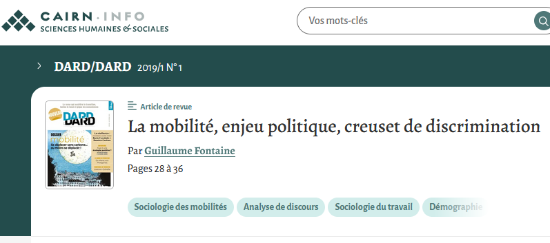 La mobilité, enjeu politique, creuset de discrimination