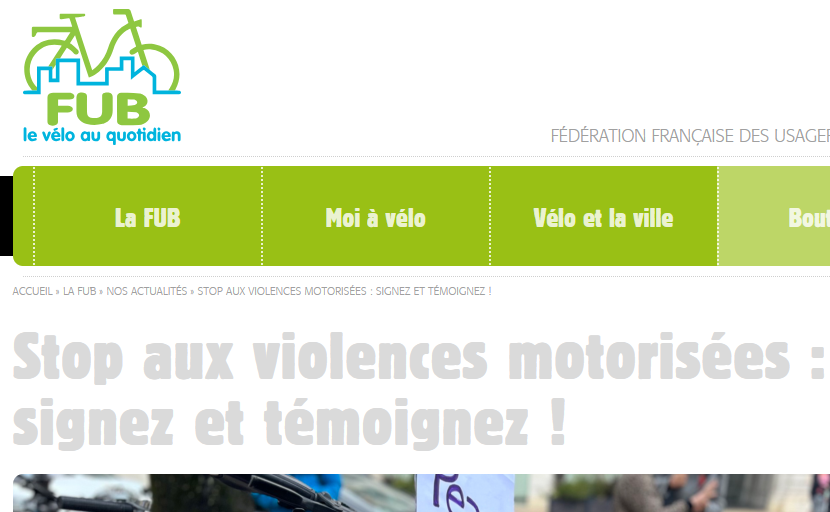 Stop aux violences motorisées : signez et témoignez !