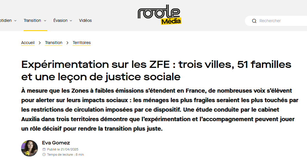 Expérimentation sur les ZFE : trois villes, 51 familles et une leçon de justice sociale