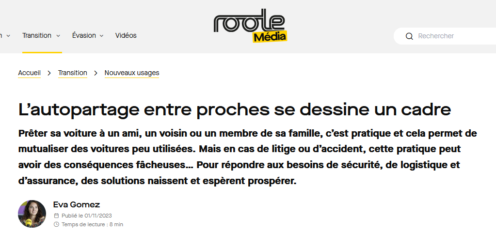 L’autopartage entre proches se dessine un cadre